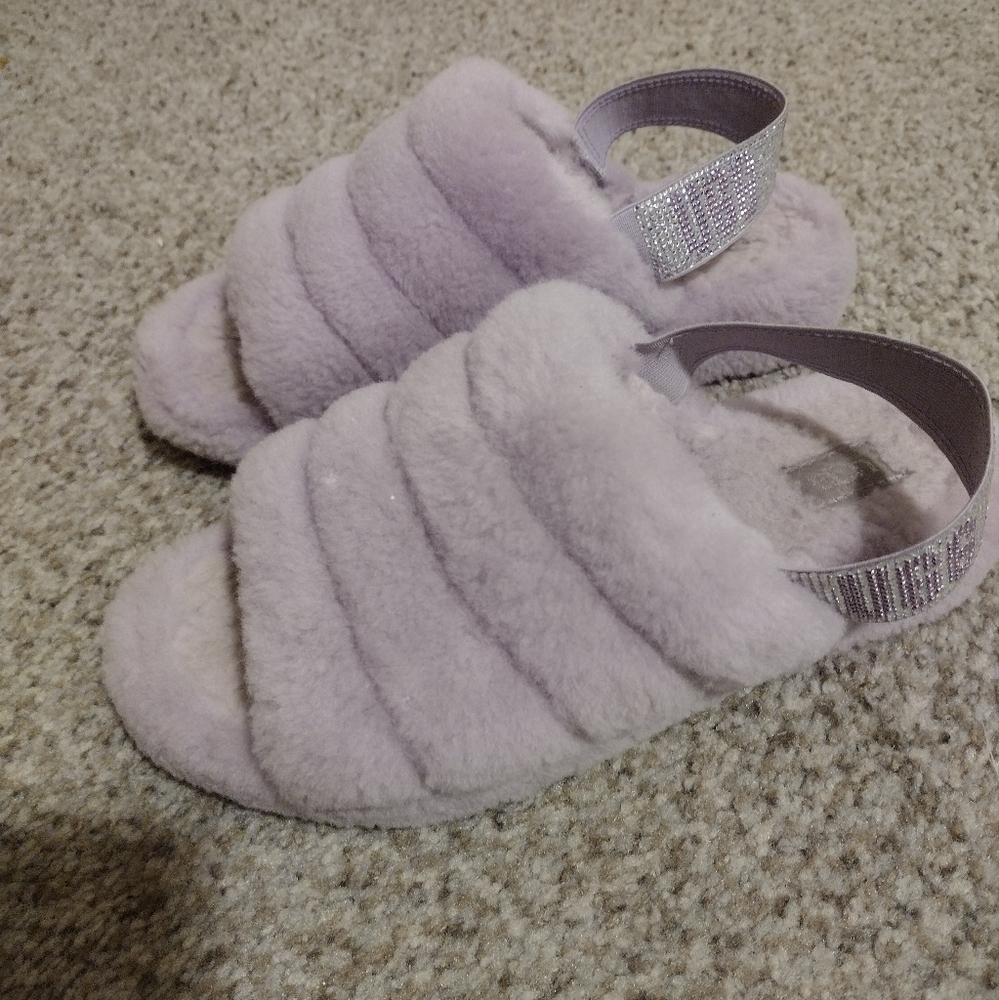UGG Fluff Yeah bling lilac purple sandals